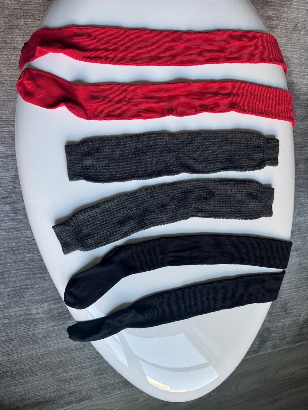 Women’s Ribbed Knee-High Socks - Red, Charcoal & Black